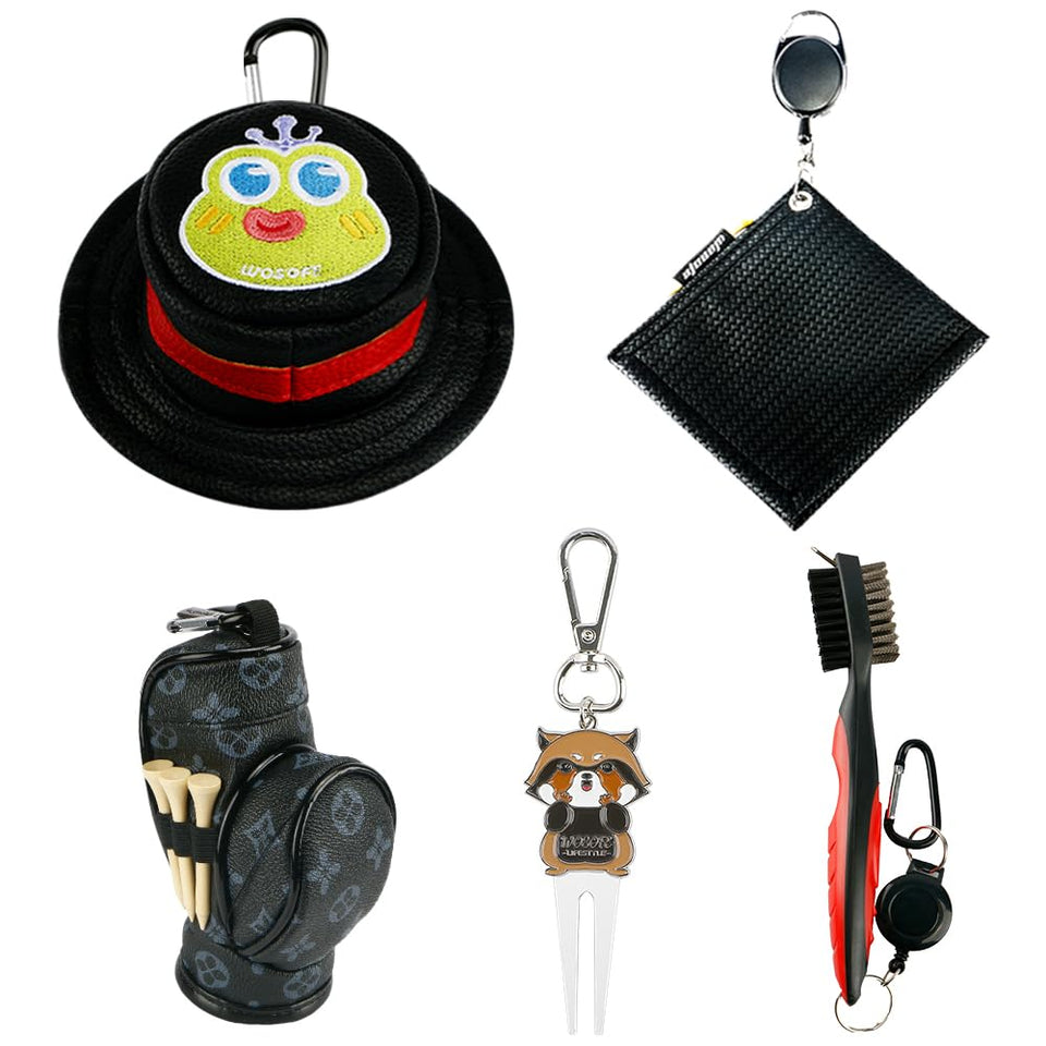 Wosofe golf ball storage bag with cap design for easy access on course.