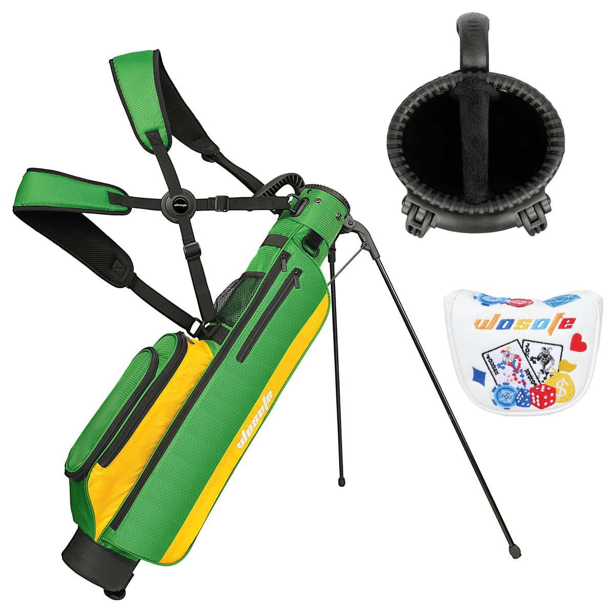 Wosofe golf stand bag with top divider for organized clubs