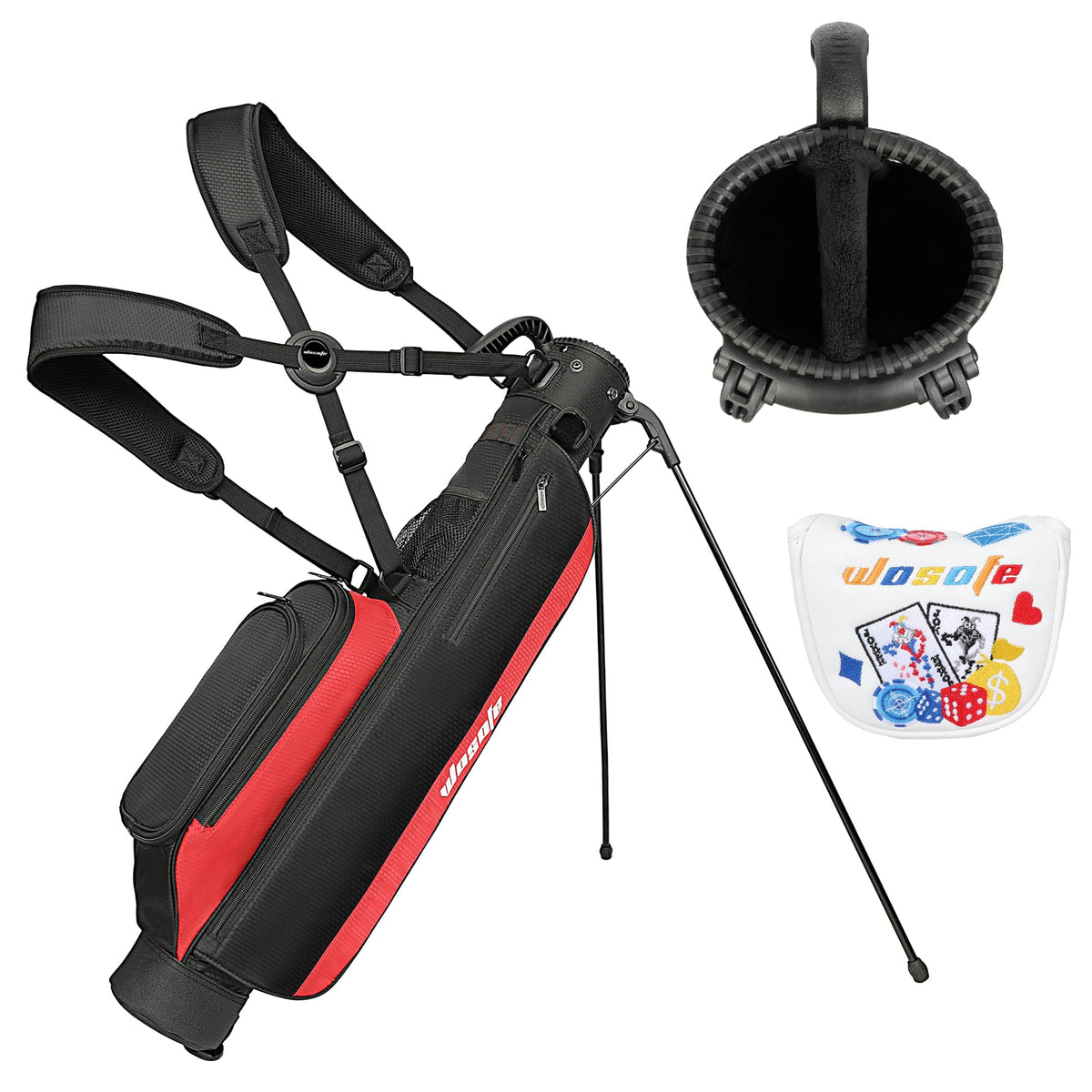 Wosofe ultralight stand bag for easy carry on the course.