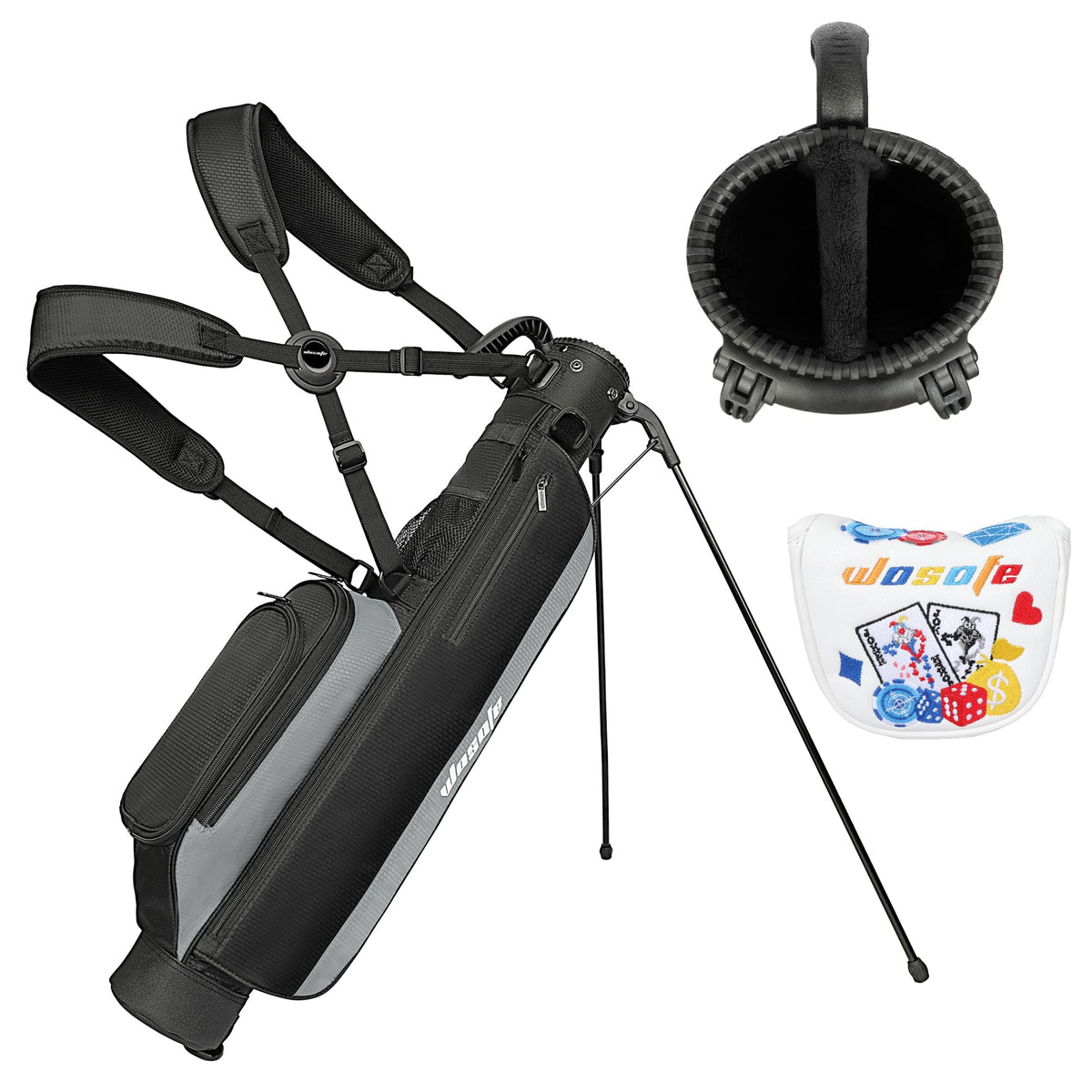 Wosofe golf stand bag ultra-lightweight for easy carry and quick setup.