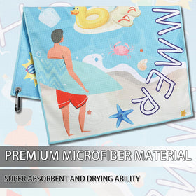 Wosofe microfiber towel attaches with buckle for quick cleanups