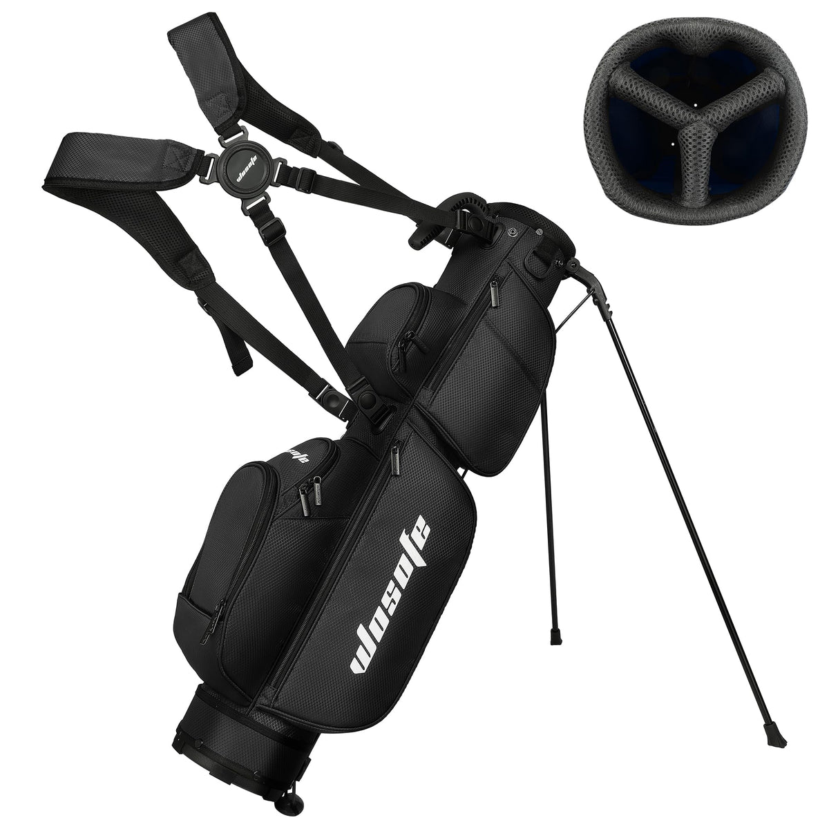 Wosofe lightweight stand bag with 3-way dividers for organized club selection on the course