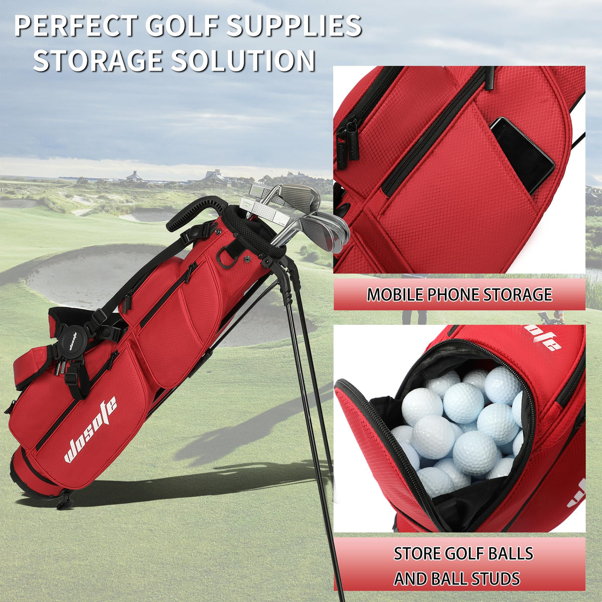 Wosofe dual straps offer comfortable, adjustable carrying for longer rounds.