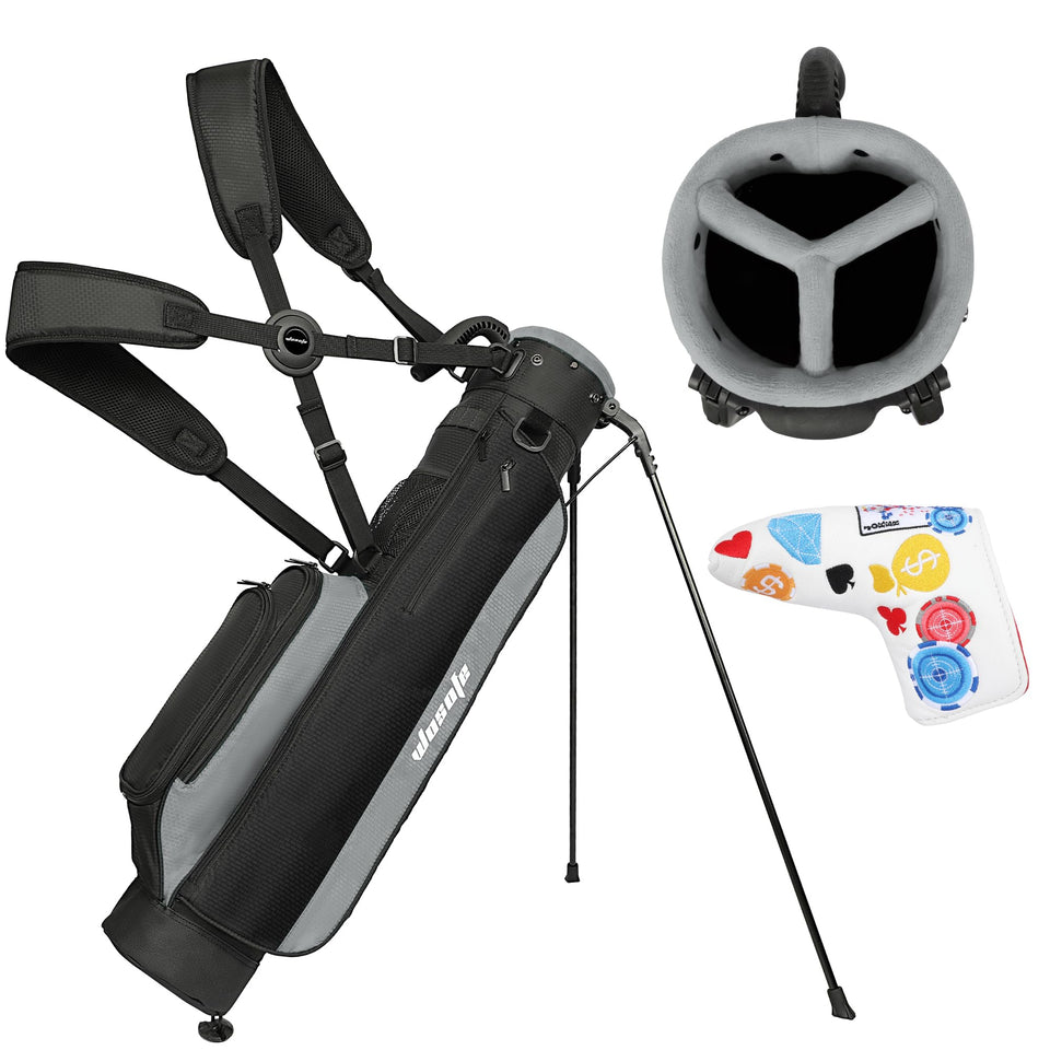 Wosofe lightweight golf stand bag front view highlights compact, convenient carry