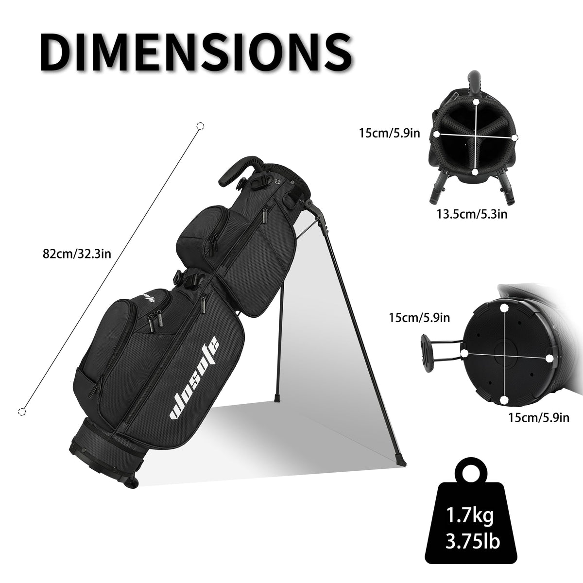 Wosofe stand bag with reinforced handle for fast pickup and transfer