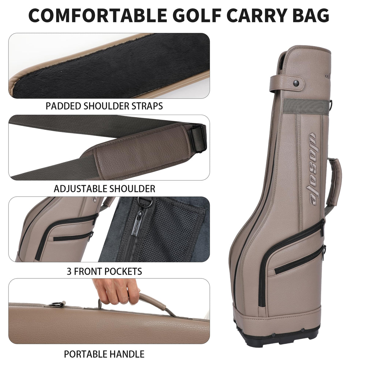 Wosofe bag features an adjustable shoulder strap for comfortable carrying.