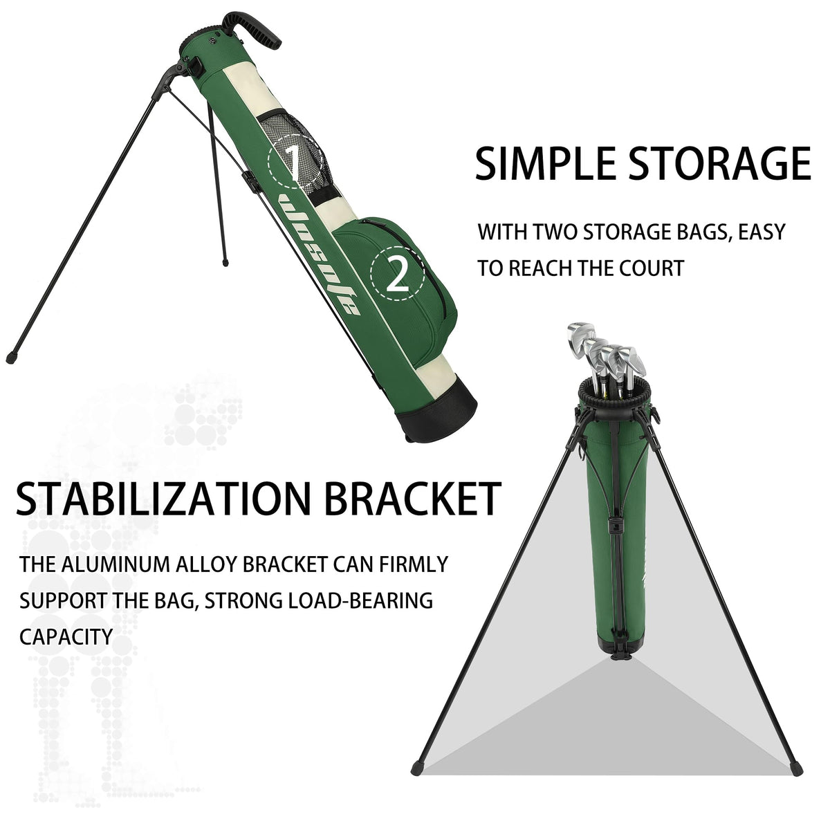Wosofe's 2-way divider accommodates 4-5 clubs neatly.