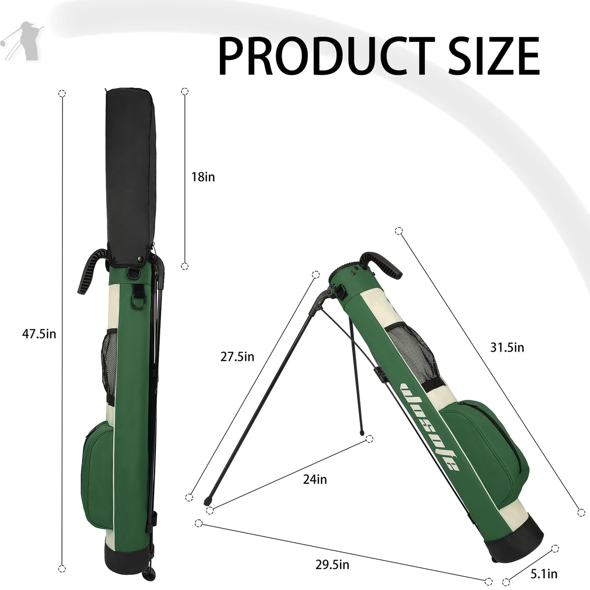 Wosofe bag's side pockets keep accessories organized during round or practice.
