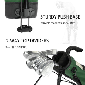 Wosofe stand bag features a stable base for varied terrain.