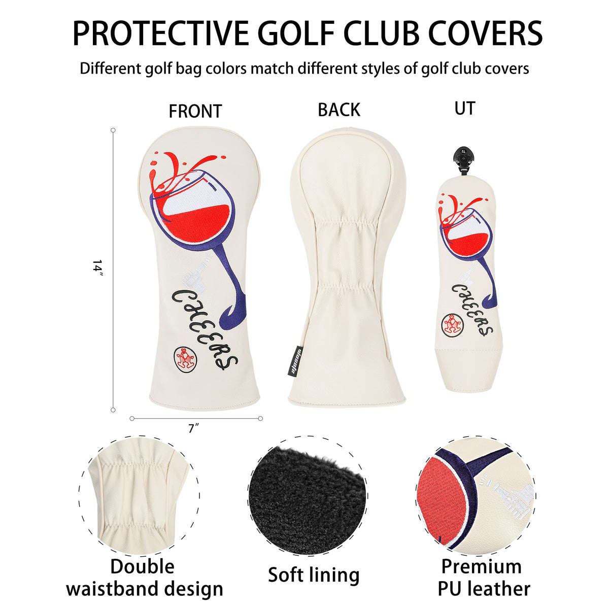 Wosofe included wood headcovers protect drivers and fairways