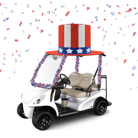 WPZQBW giant hat Independence Day decor for golf carts, boosts festive visibility.