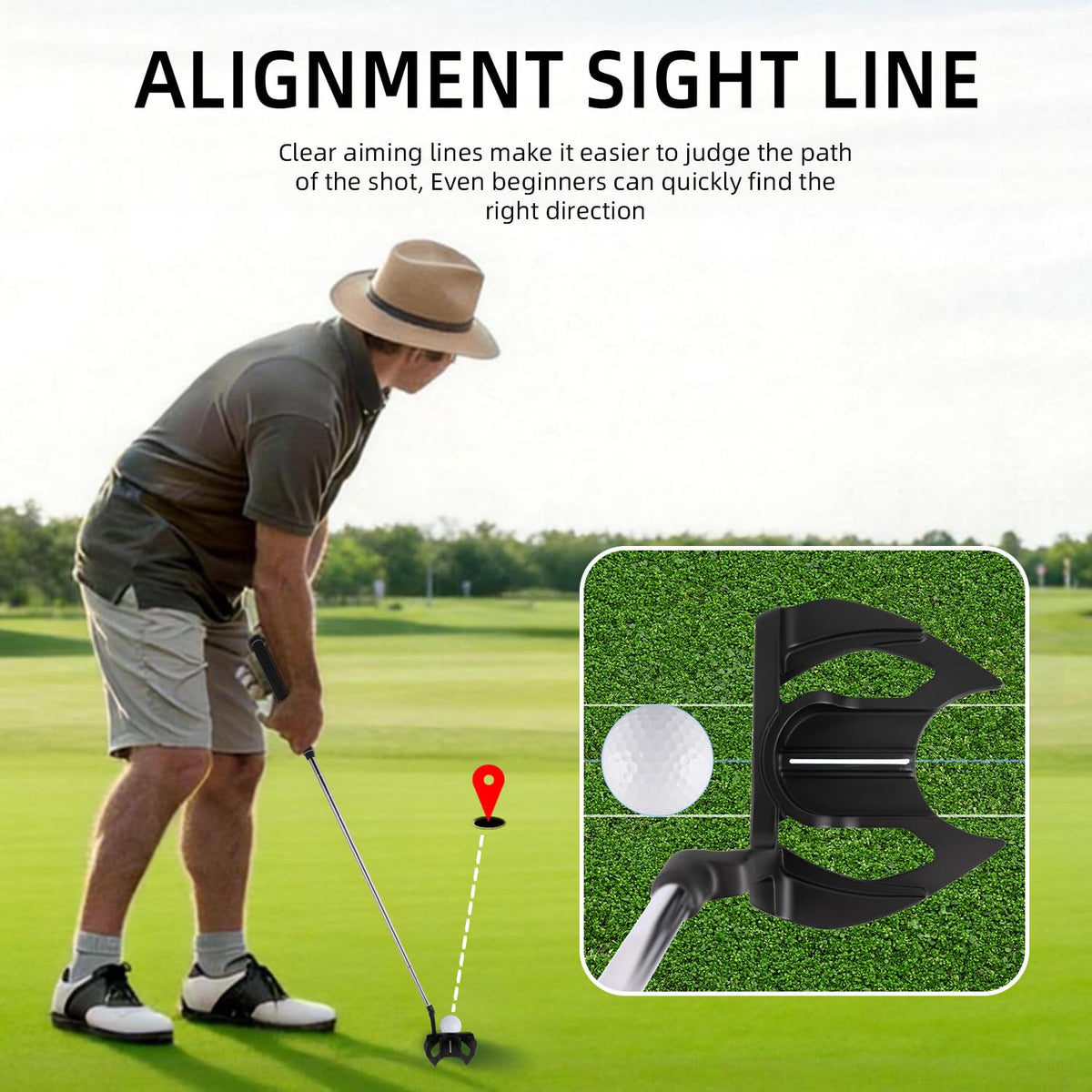 Wuday mallet putter high MOI supports stable, forgiving strokes