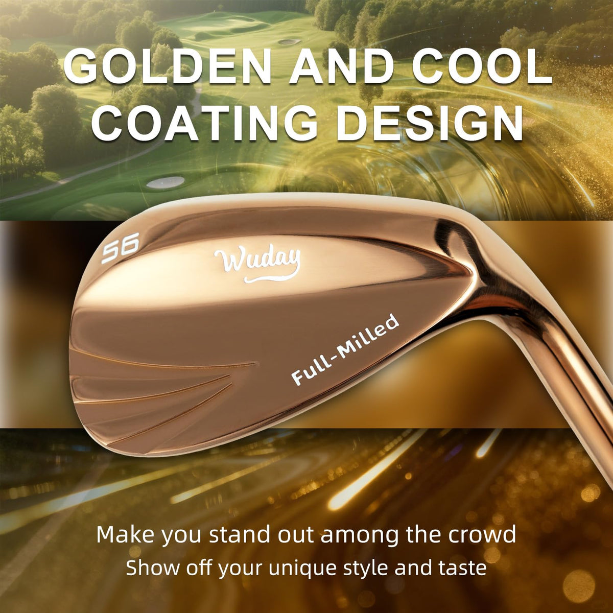 Wuday 56-degree grooves detail for precise control on tough lies