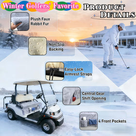 WUKO HUNT plush towel blanket adds all-season softness to carts.