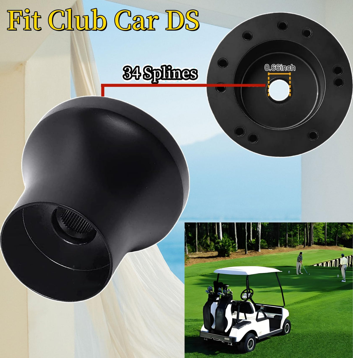 Durable black adapter ready to pair with existing wheel