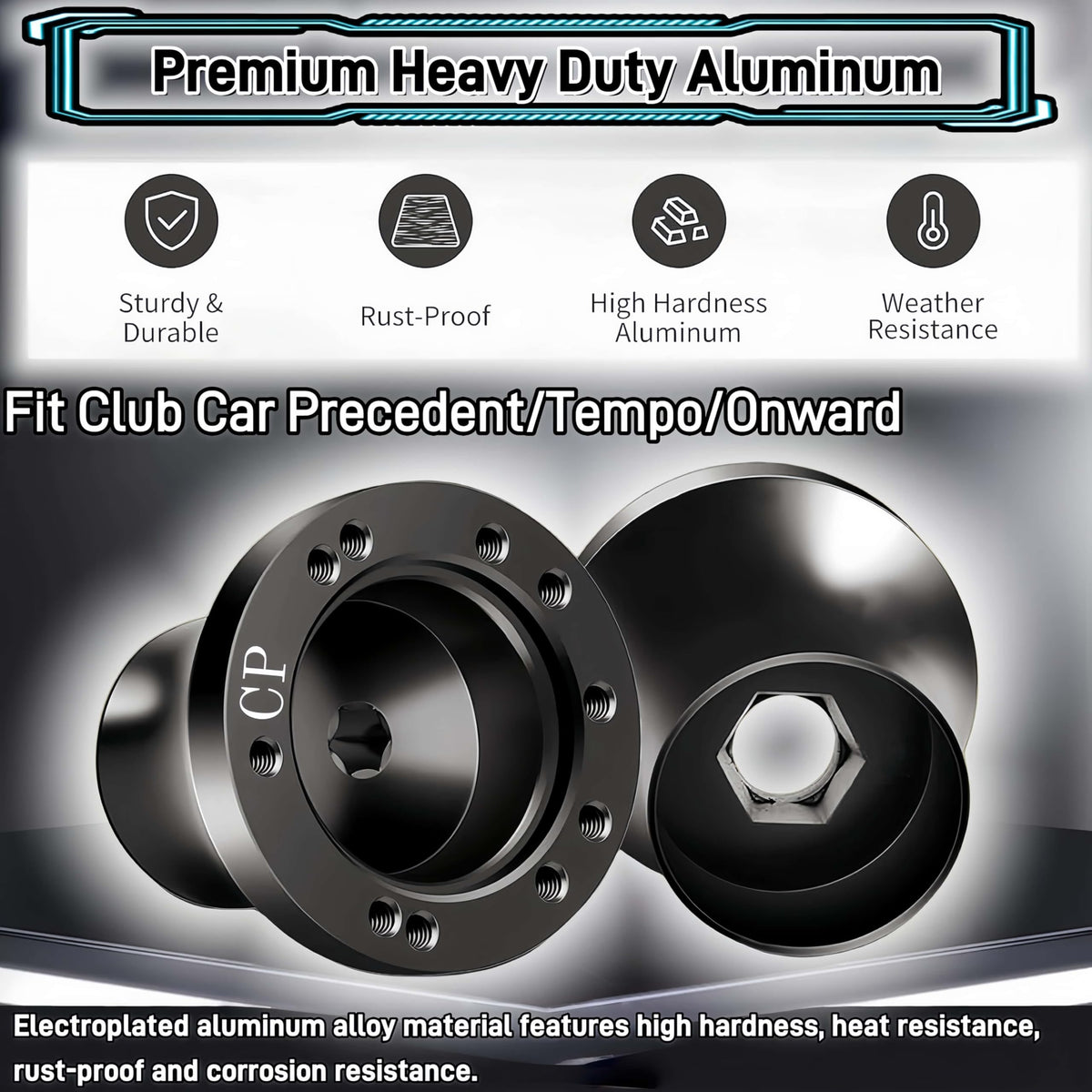 WUKO HUNT black finished forged aluminum adapter for Club Car Precedent/Tempo/Onward