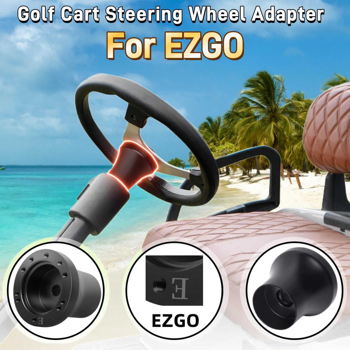 WUKO HUNT EZGO TXT RXV compatibility image demonstrates broad cart fit
