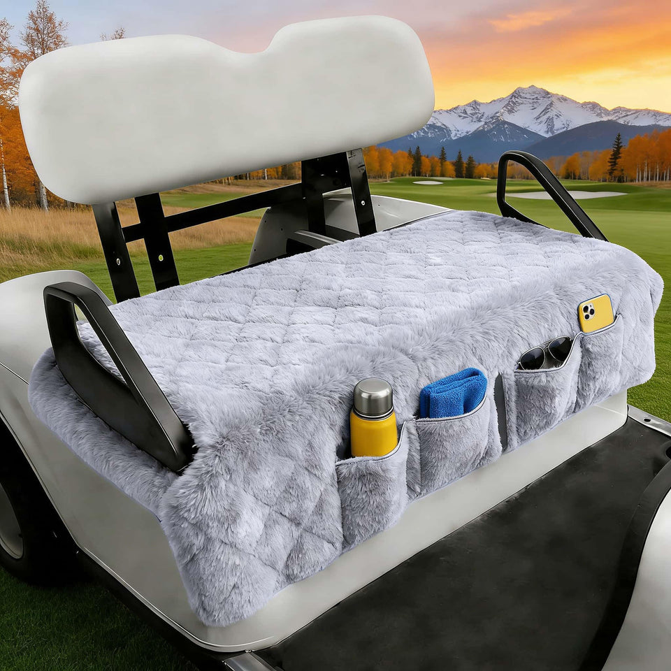 WUKO HUNT golf cart seat cover with quilted fabric for luxurious comfort.