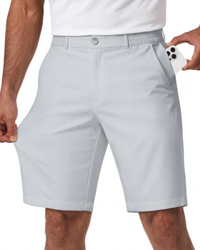 Wulcea 9-Inch golf shorts front view with stretch for all-day comfort.