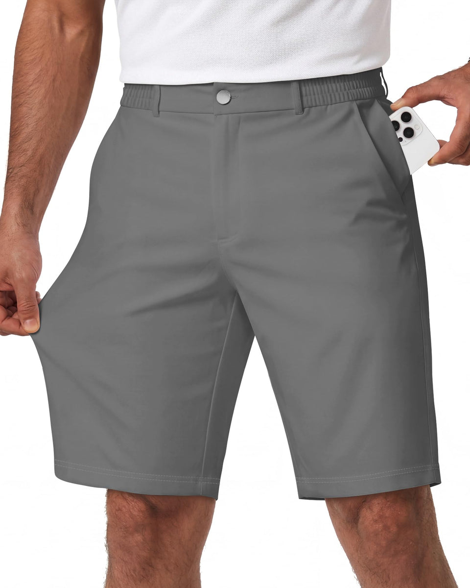 Wulcea 9-inch golf shorts, front view for a clean silhouette on the course.