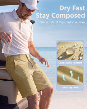 Wulcea shorts with water-resistant coating for dry comfort in damp conditions.