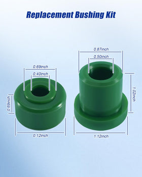 WUMZIJ bushing kit components spread, highlighting polyurethane construction.