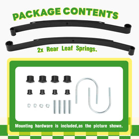 Exploded view of kit components including leaf springs and hardware