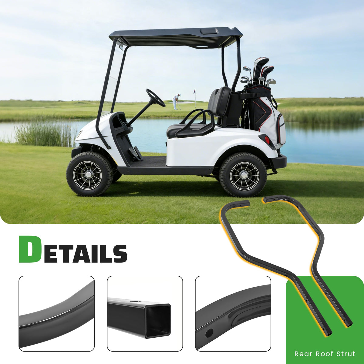 WUTIST EZGO TXT rear roof strut compatibility for 1996 and newer models