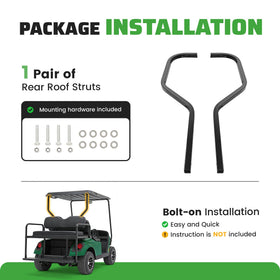 WUTIST steel rear roof strut demonstrates durability for EZGO TXT