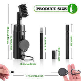 Durable clip keeps the cleaner securely attached to bag or belt