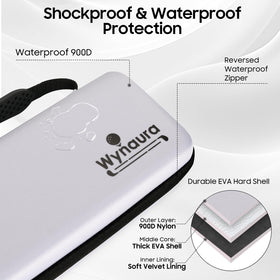 Wynaura golf case stores up to 10 balls for quick access.