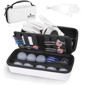 Wynaura golf glove case with removable shaper keeps gloves dry and well-shaped.