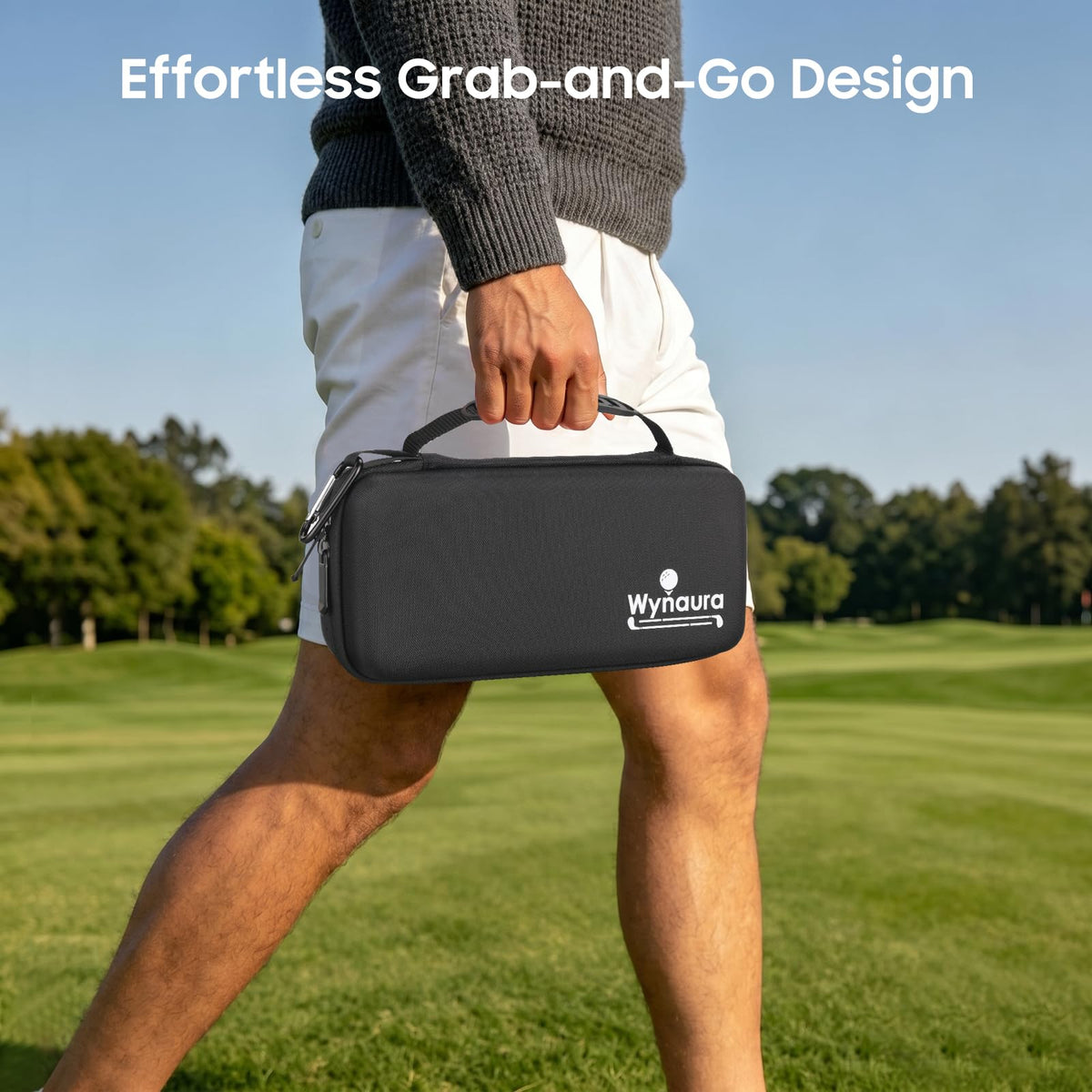 High-capacity layout fits ten golf balls, tees, and accessories securely.