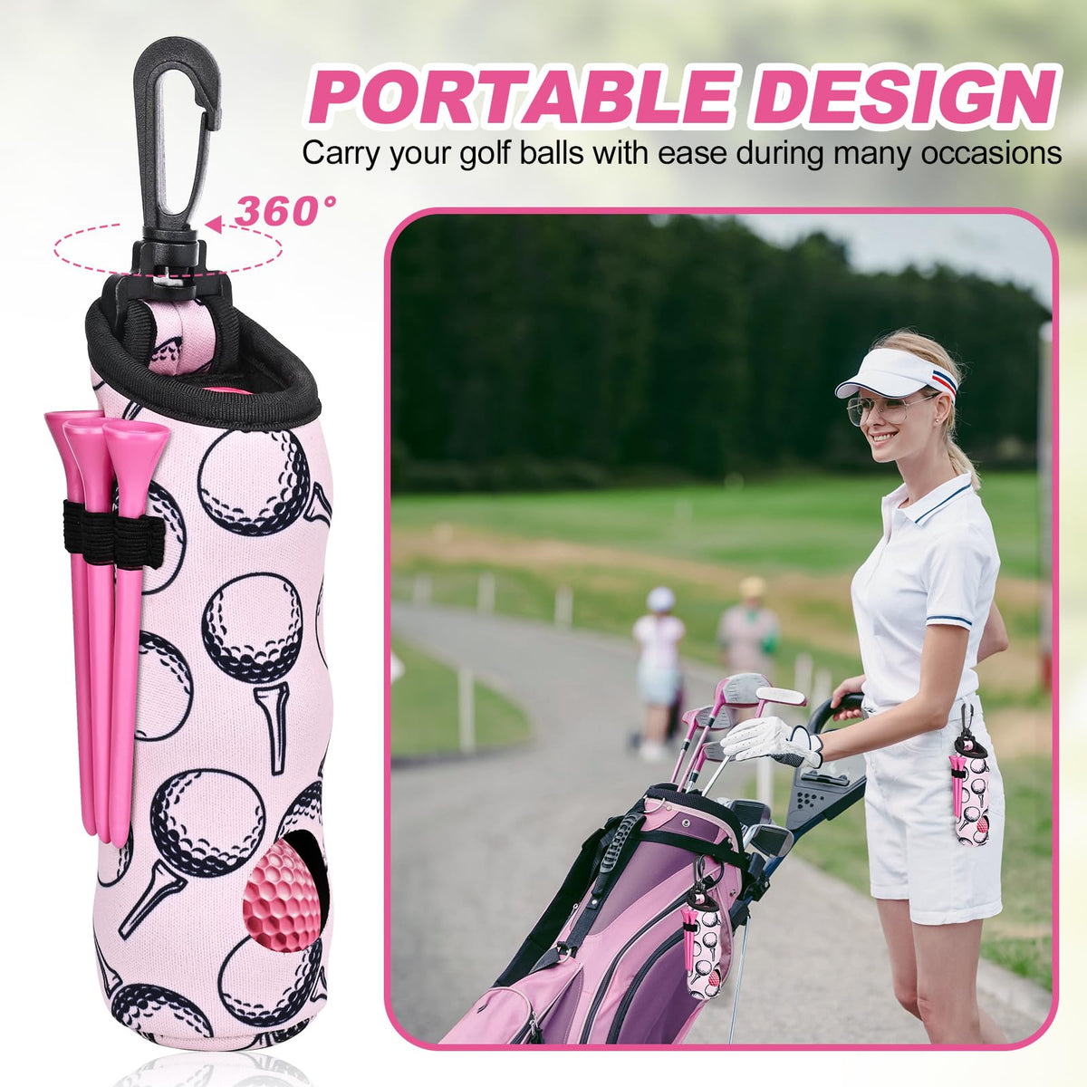 Wynaura pink aluminum divot tool with textured thumb rest for stable greens work