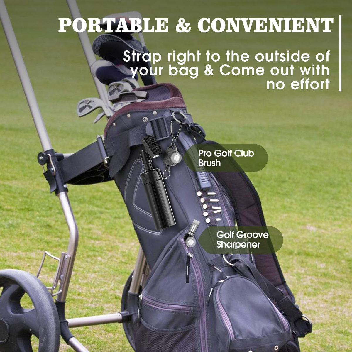 Retractable carabiner clip attaches to bag for quick access