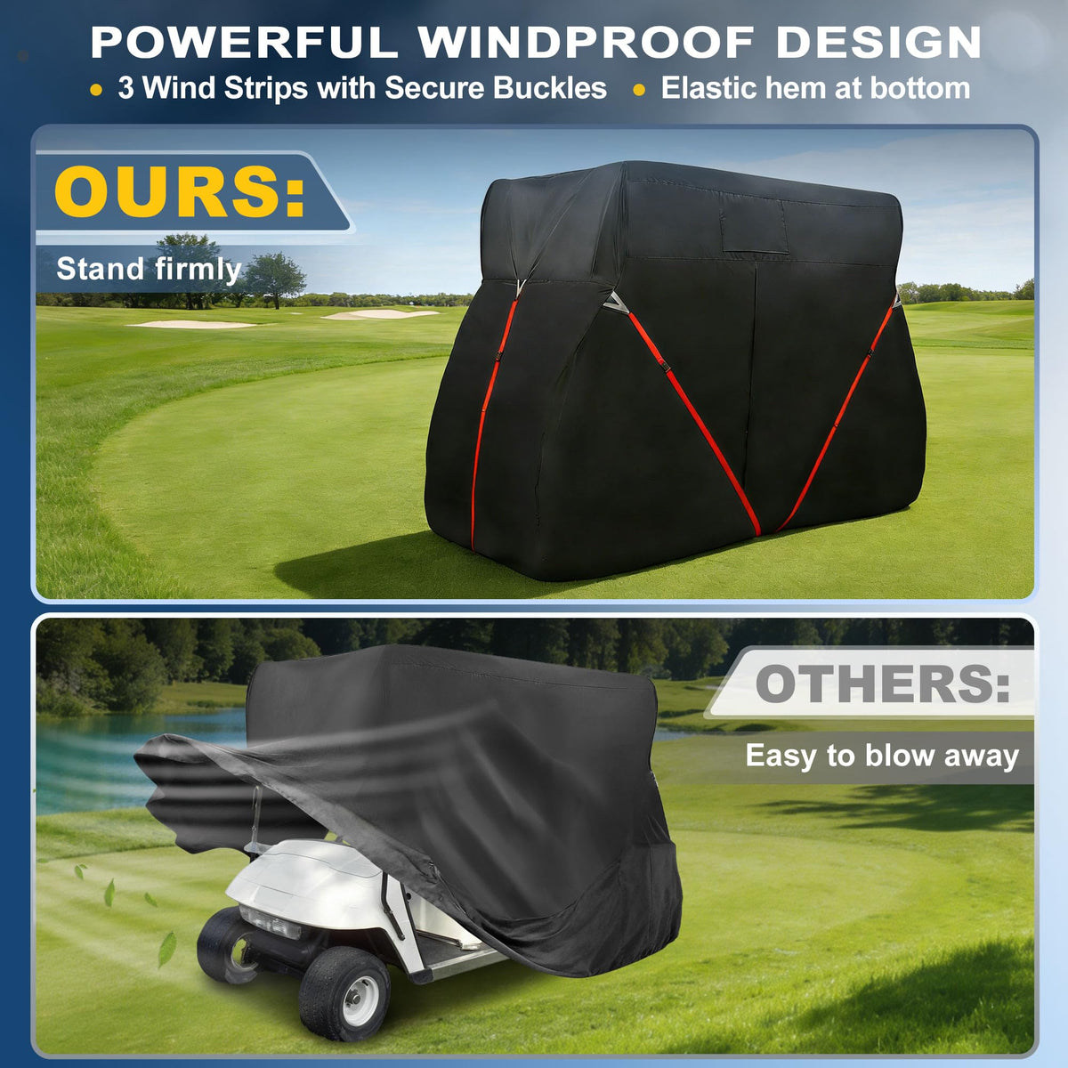 X AUTOHAUX all-weather protection shields UV, rain, and dust from your cart