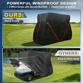 X AUTOHAUX golf cart cover all-weather protection against UV, rain, and dust.