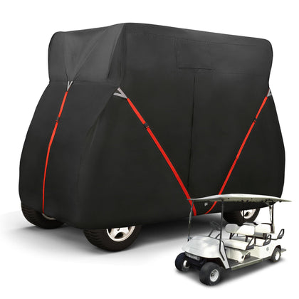 X AUTOHAUX golf cart cover in heavy-duty 420D fabric shields against rain and dust