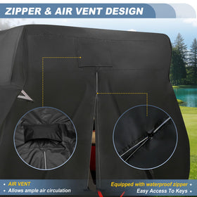 X AUTOHAUX golf cart cover includes storage bag for convenient transport.