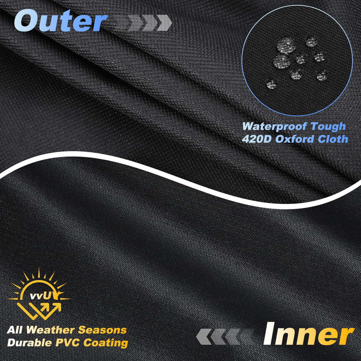 X AUTOHAUX golf cart cover wind straps reinforce snug fit against gusts.
