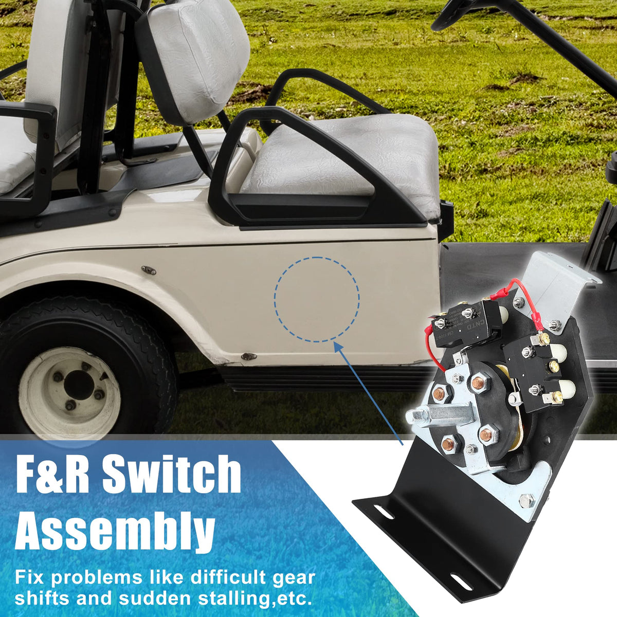 X AUTOHAUX EZGO CLAYS CAR SPORT ST 2plus2 switch plate shows precise mounting.
