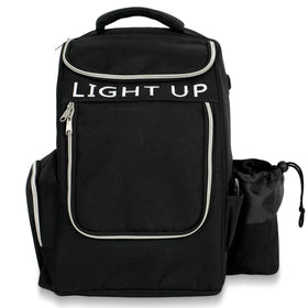 X-UFO Disc Golf Backpack shows 18-disc capacity with organized two-tier design
