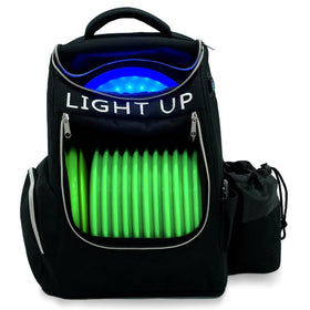 X-UFO Disc Golf Backpack top view showing spacious storage for discs