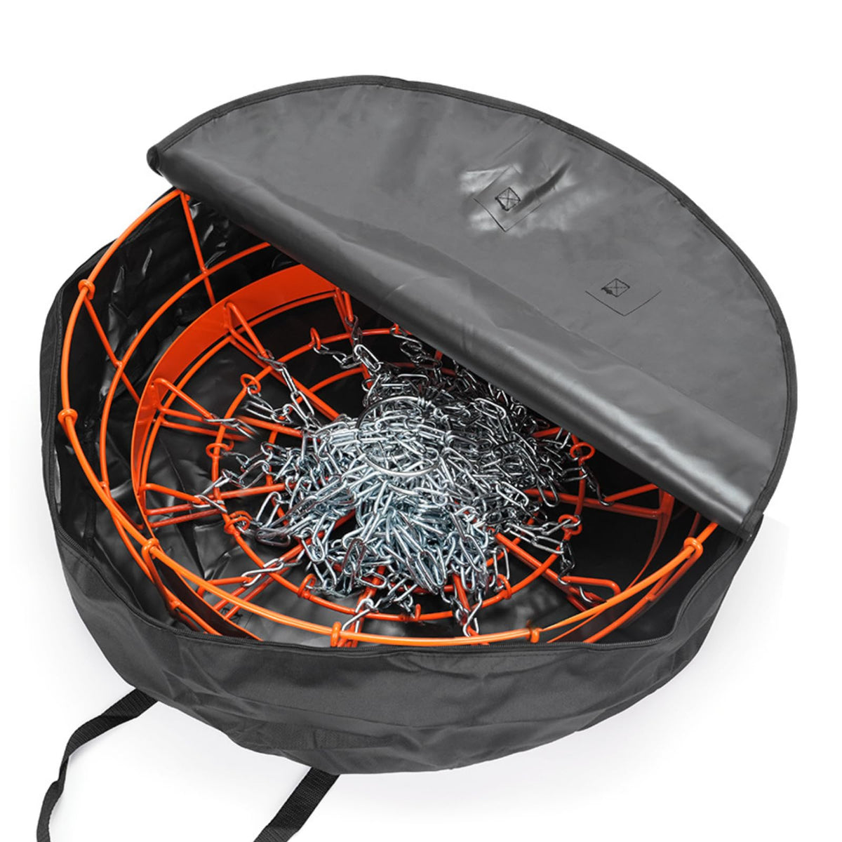 X-UFO Disc Golf Carrying Case fits 12 or 24 baskets securely