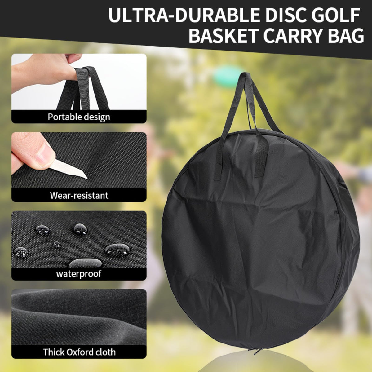 X-UFO Disc Golf Carrying Case high-capacity main compartment for full basket sets