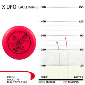 X-UFO Disc Golf Driver 175g for longer drives and wind stability