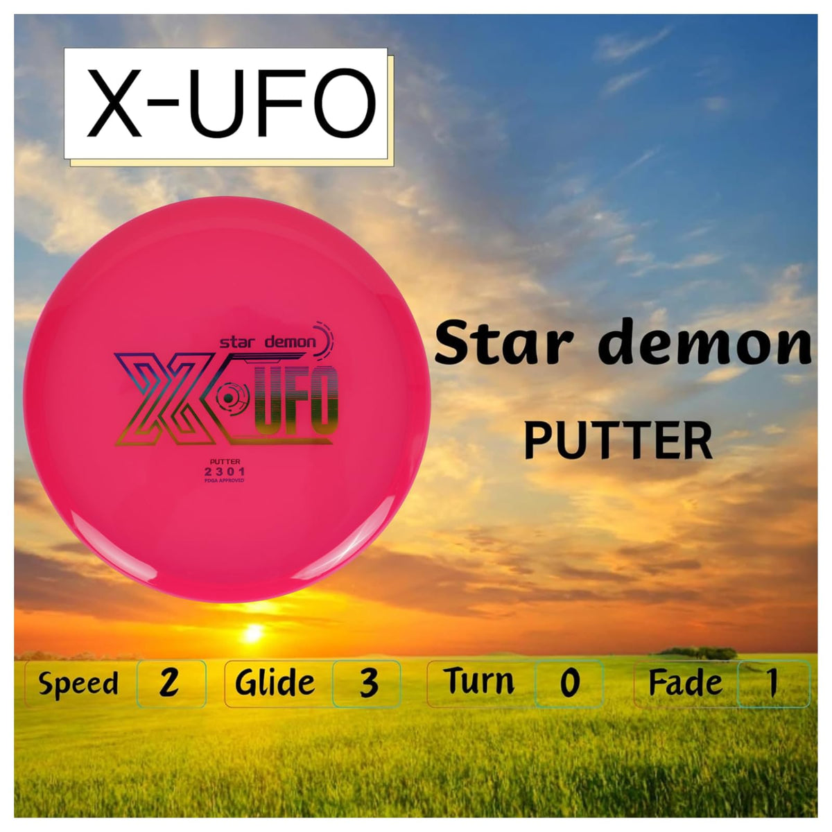 X-UFO Disc Golf Set bright color scheme for easy course identification.