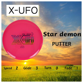 X-UFO Disc Golf Set bright color scheme for easy course identification.