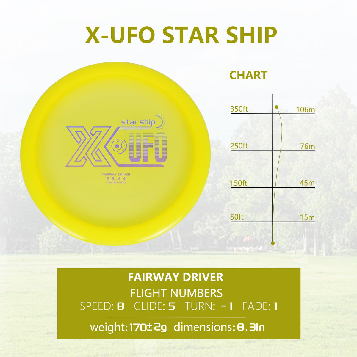 X-UFO Disc Golf Set compact and lightweight for easy transport to the course.