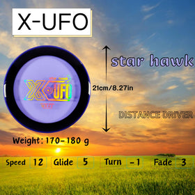 X-UFO Disc Golf Set driver 1 disc designed for fast long-range throws